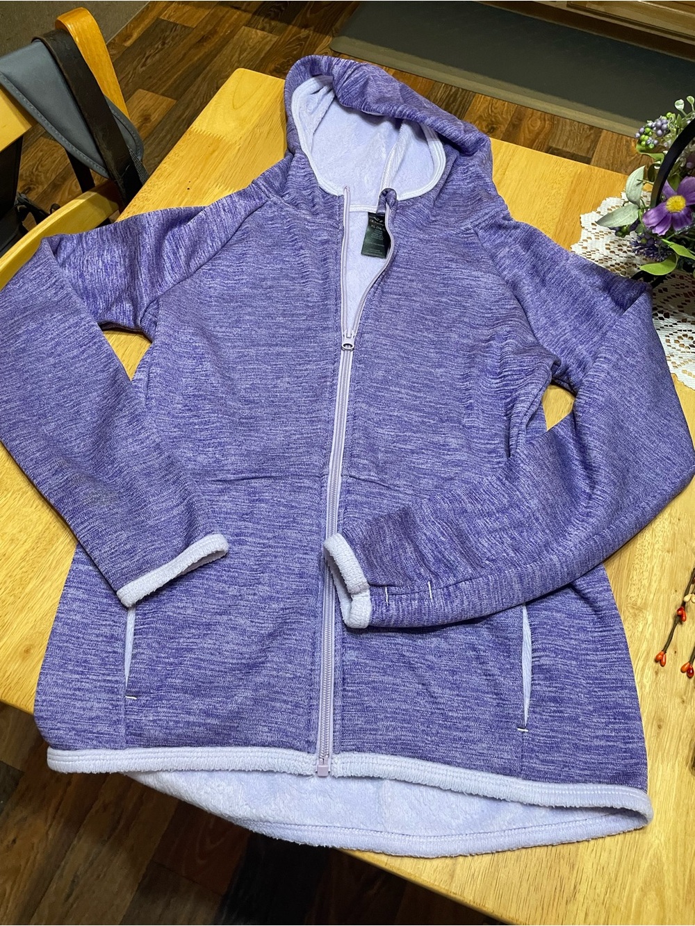 Champion Purple Hooded Fleece Jacket for Kids